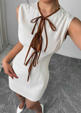 Кремовое кэжуал платье футляр SHEIN однотонное