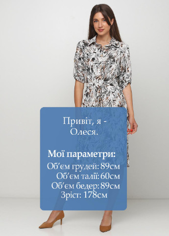 Оливкова кежуал сукня сорочка Ruta-S з малюнком
