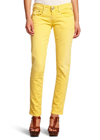 Желтые кэжуал летние зауженные брюки Replay