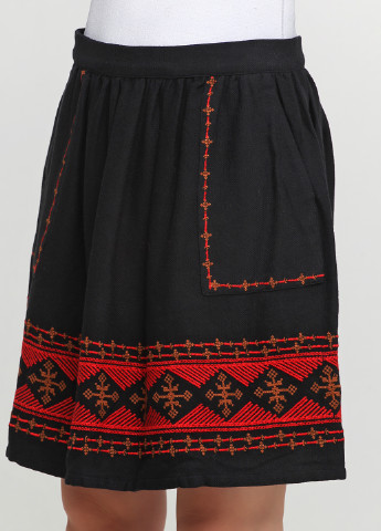 Черная кэжуал с орнаментом юбка athe а-силуэта (трапеция)