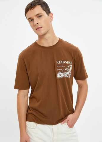 Світло-коричнева футболка KOTON