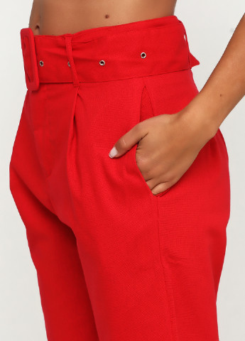 Красные кэжуал демисезонные прямые брюки Luizacco
