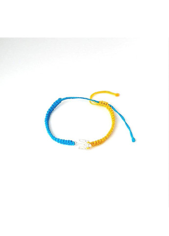 Патріотичний синьо жовтий браслет з гербом України тризуб No Brand (254968719)