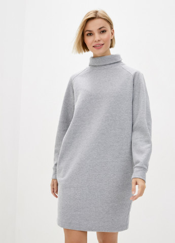 Светло-серое кэжуал платье платье-свитшот Promin меланжевое