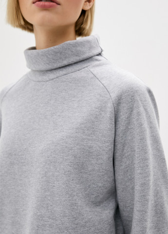 Светло-серое кэжуал платье платье-свитшот Promin меланжевое