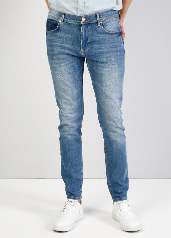 Синие демисезонные джинсы Colin's