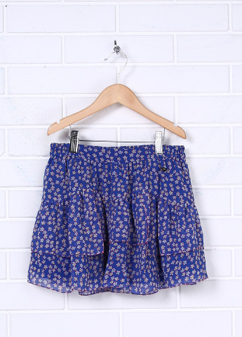 Синяя кэжуал цветочной расцветки юбка Juicy Couture мини