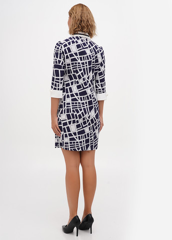 Темно-синя кежуал сукня Sassofono з геометричним візерунком