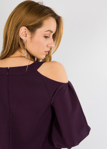 Фиолетовое кэжуал платье с открытыми плечами Vero Moda однотонное