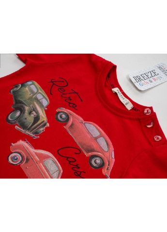Червоний літній набір дитячого одягу з машинками (15928-92b-red) Breeze