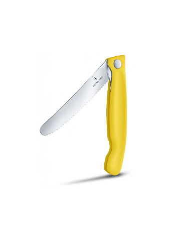 Кухонный нож SwissClassic Foldable Paring 11 см Serrated Yellow (6.7836.F8B) Victorinox (254070020)