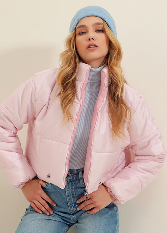 Світло-рожева демісезонна куртка Trend Alacati Stili