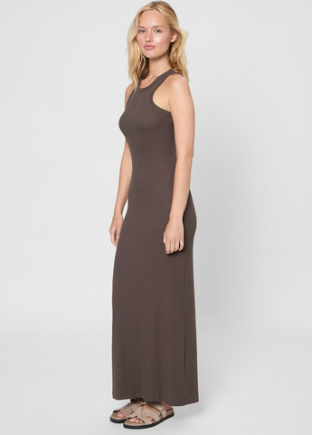 Коричневое кэжуал платье платье-майка PRPY однотонное