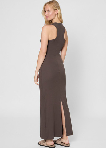 Коричневое кэжуал платье платье-майка PRPY однотонное