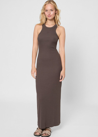 Коричневое кэжуал платье платье-майка PRPY однотонное