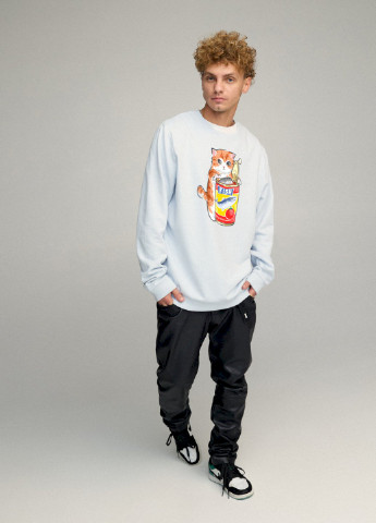 Светло-голубой свитшот мужской oversize /no flis/ YAPPI (252258635)