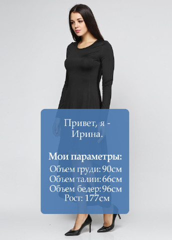 Черное кэжуал платье NU однотонное