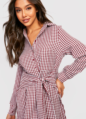 Комбінована кежуал сукня кльош Boohoo в клітинку