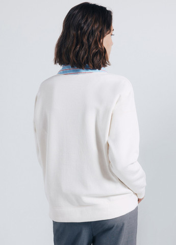 Білий світшот Springfield однотонний вишивка (363134049)