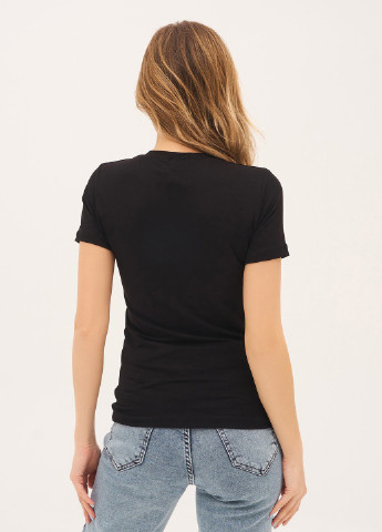 Черная всесезон футболка с коротким рукавом ISSA PLUS 13322