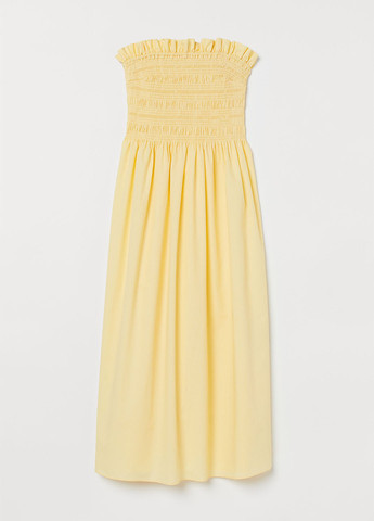 Желтое кэжуал платье с открытой спиной H&M однотонное