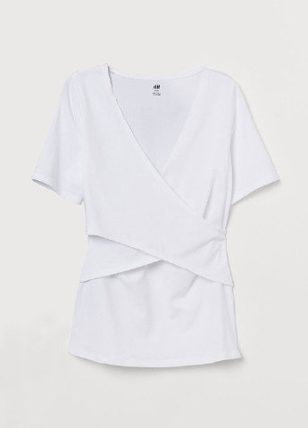 Белая летняя футболка для кормящих H&M