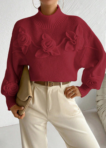 Бордовий демісезонний светр SHEIN