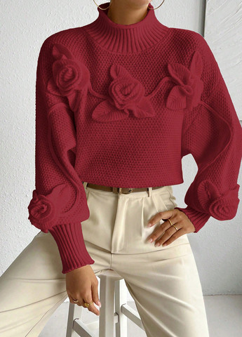 Бордовий демісезонний светр SHEIN