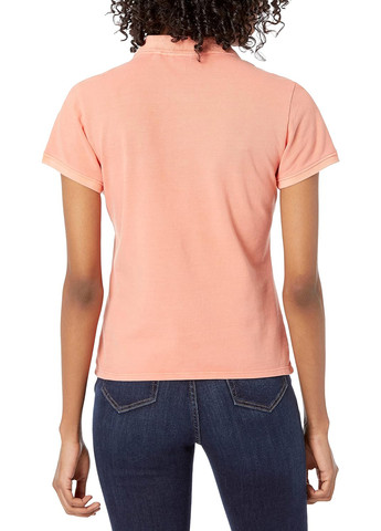 Персиковая женская футболка-поло Guess однотонная