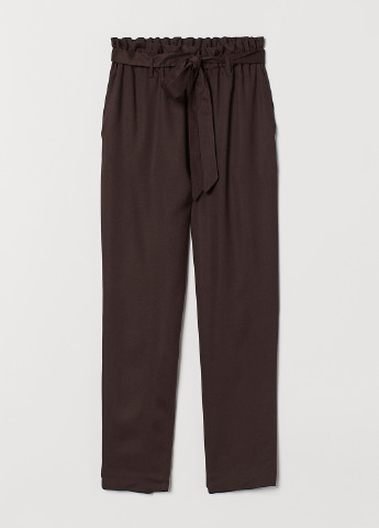 Темно-коричневые кэжуал летние зауженные брюки H&M