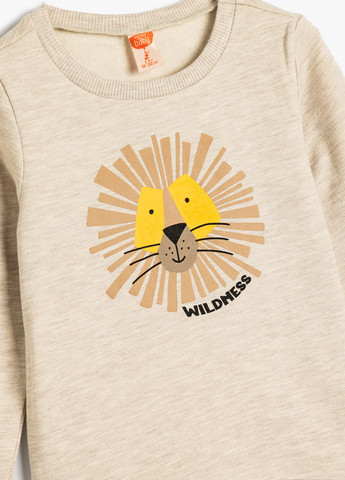 KOTON світшот малюнок бежевий кежуал бавовна