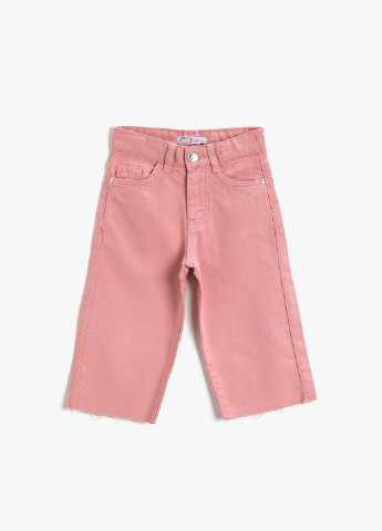 Джинси KOTON прямі однотонні рожеві джинсові бавовна