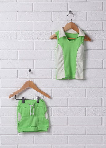 Зеленый летний костюм (майка, юбка) юбочный Baby Art