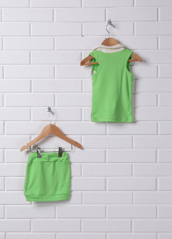 Зеленый летний костюм (майка, юбка) юбочный Baby Art
