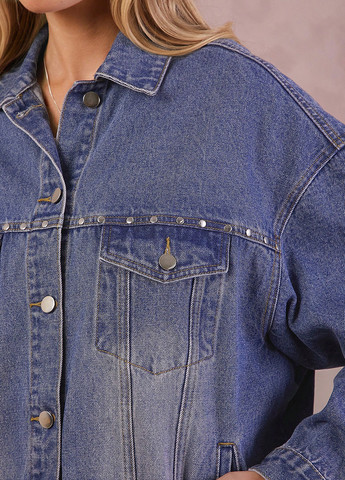 Синий женский жакет SHEIN однотонный - демисезонный