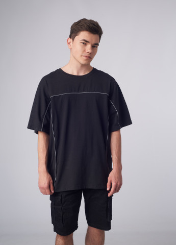 Черная футболка оверсайзовая ronin рефлективная черная Custom Wear