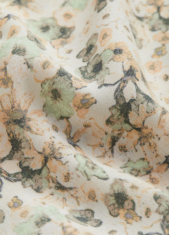 Бежевая кэжуал цветочной расцветки юбка H&M а-силуэта (трапеция)