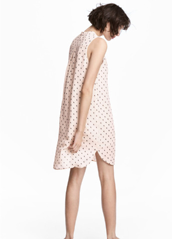 Пудровое кэжуал платье H&M в горошек