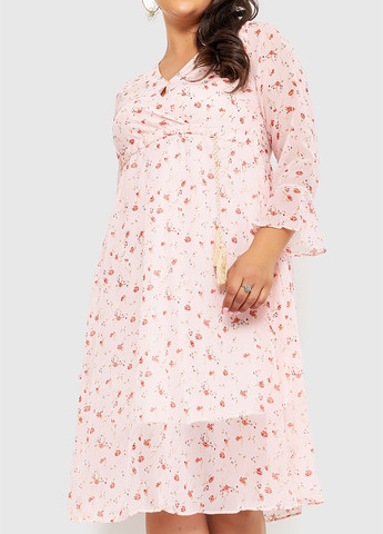 Розовое кэжуал платье в стиле ампир Ager с цветочным принтом