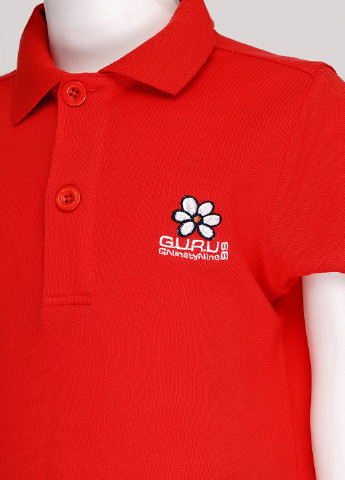 Красная детская футболка-поло для девочки Guru с надписью