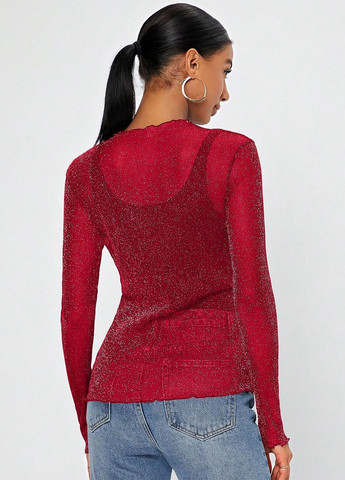 Бордовая блуза SHEIN