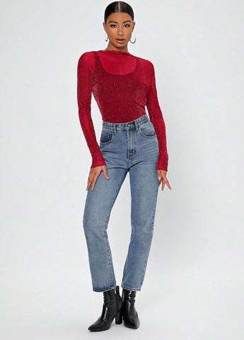 Бордовая блуза SHEIN