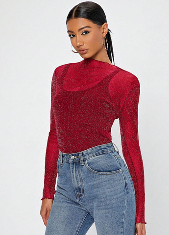 Бордовая блуза SHEIN