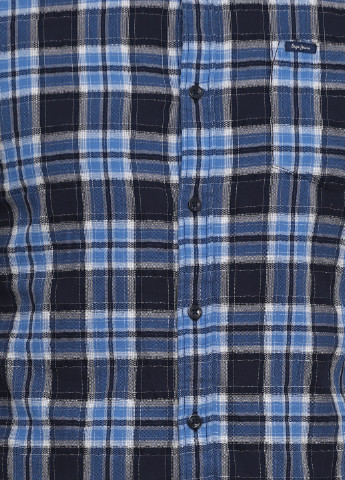 Синяя кэжуал рубашка в клетку Pepe Jeans с длинным рукавом