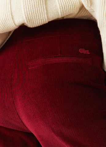 Бордовые кэжуал демисезонные клеш брюки Lacoste