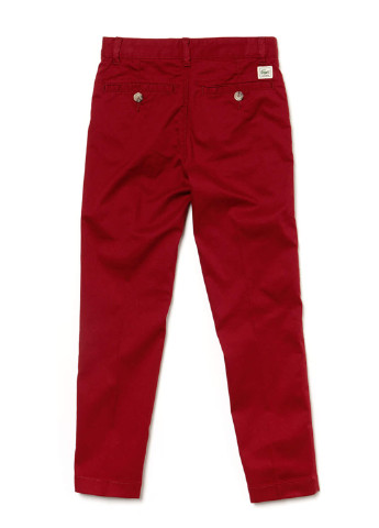 Темно-красные кэжуал демисезонные брюки зауженные Lacoste