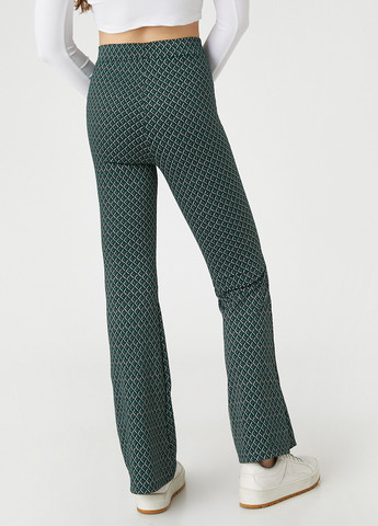 Темно-зеленые кэжуал демисезонные прямые брюки KOTON