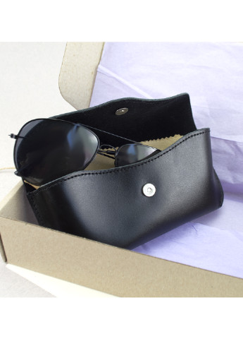 Подарунковий чоловічий набір №55: Тревел конверт + футляр для окулярів + обкладинка на паспорт (чорний) HandyCover (237853357)
