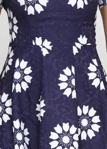 Темно-синее кэжуал платье клеш Radda с цветочным принтом