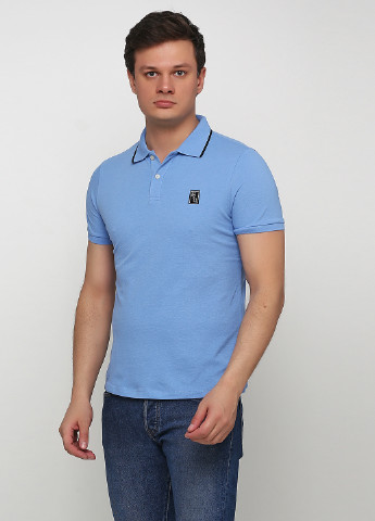 Голубой футболка-поло для мужчин H&M с рисунком